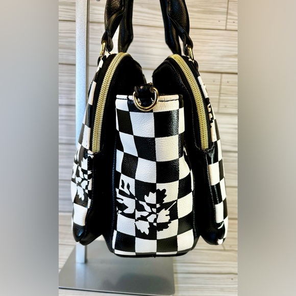 Betsey Johnson Black and White Checkered Satchel - Picture 5 of 15